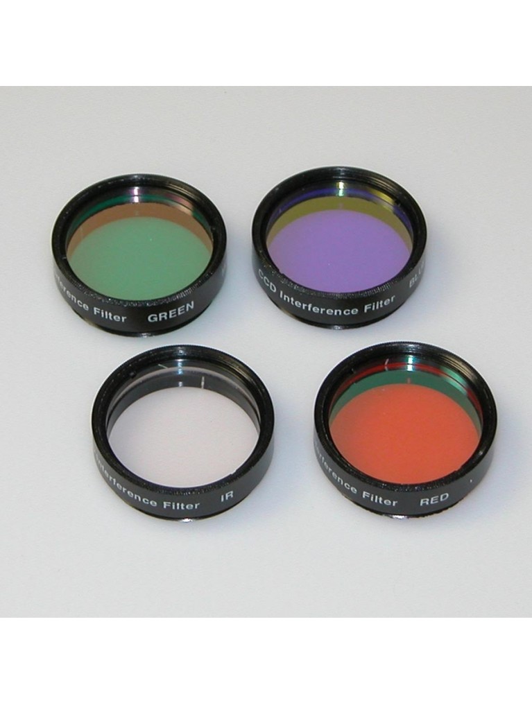 Four-piece 1.25" red/green/blue/IR filter set for CCD imaging