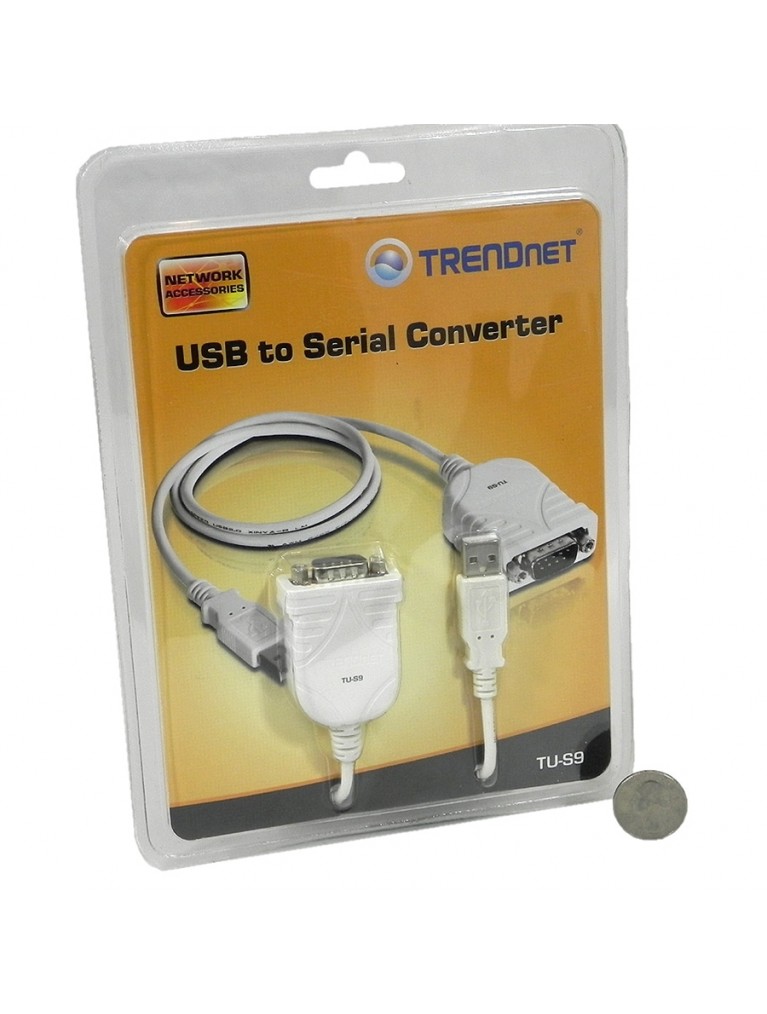 Serial-to-USB adapter cable and software