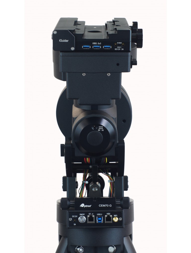 iOptron CEM70G "center-balanced" go-to equatorial mount, with IGuider Optical Guider, without tripod