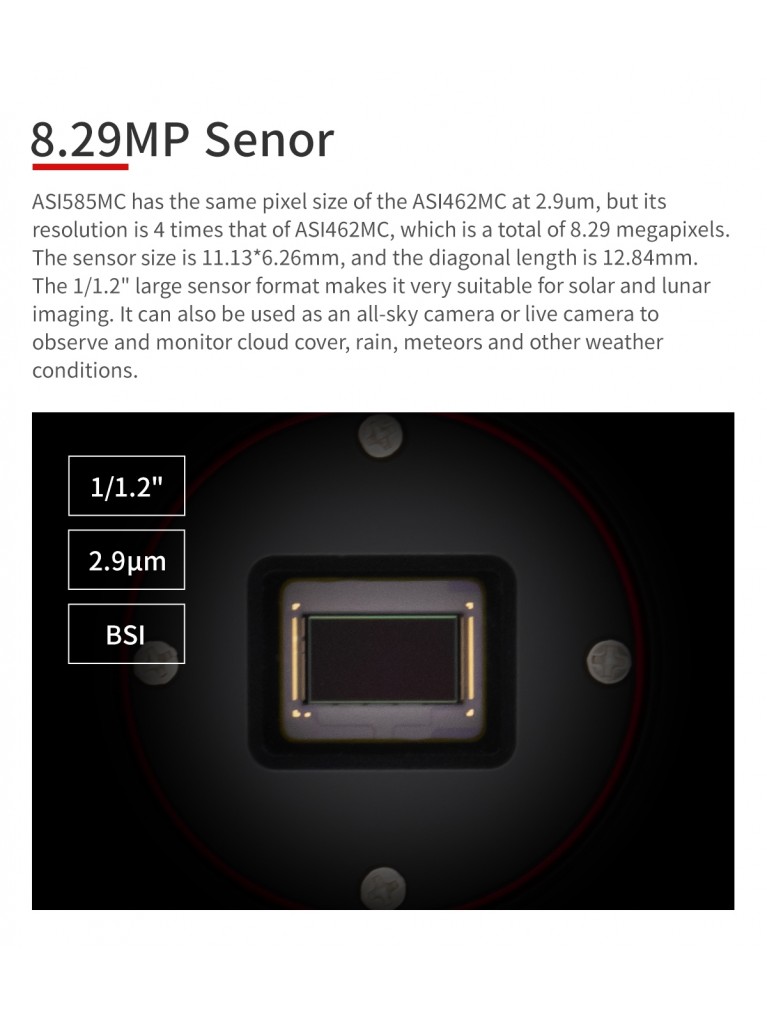 ZWO ASI585MC USB3.0 Color Astronomy Imaging Camera