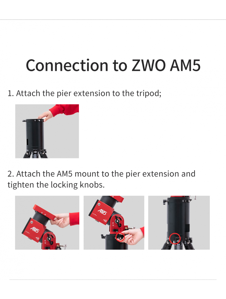 ZWO PE200 Pier Extension for the AM5 Mount