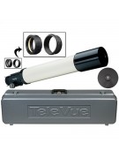 Image showing scope with all supplied accessories  hard case, thread-in dust cover, Focusmate, and visual and imaging adapters.