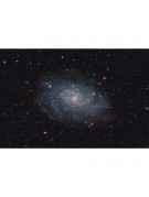 Image of M33 spiral galaxy in Triangulum, courtesy Craig & Tammy Temple. Self-modified Canon Digital Rebel XT DSLR, Orion Atlas go-to mount, total of 98 separate 240 second exposures.