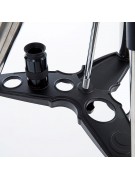 Close-up of the Celestron NexStar Evolution 9 metal spreader bar and eyepiece tray.