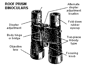 Parts of roof prism binoculars